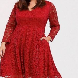 Torrid red lace dress size 1